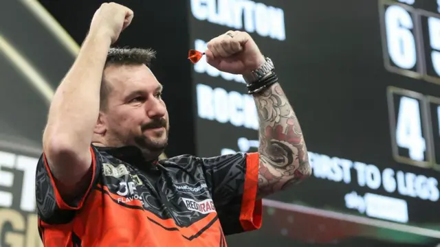 Jonny Clayton celebrates