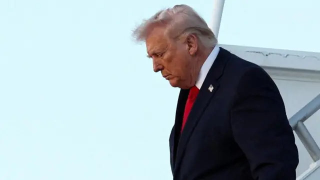 U.S. President Donald Trump arrives at Miami International Airport