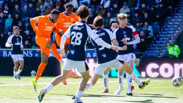 Rangers' Youssef Chermiti scores
