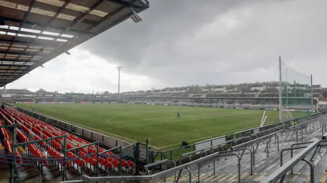 A general view of the Athletic Grounds before the game