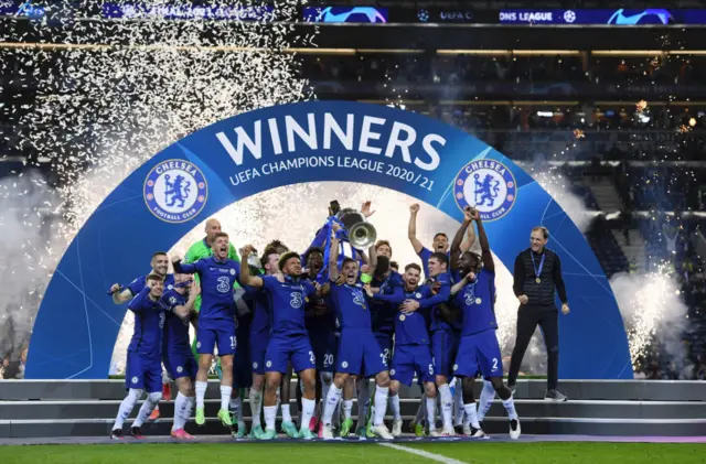 Chelsea celebrate Champions League win over Man City
