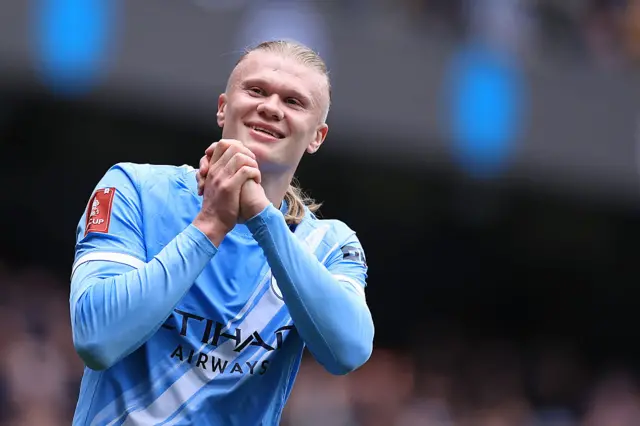 Erling Haaland celebrates