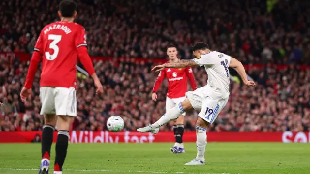 Noah Okafor strikes the ball