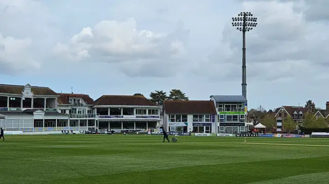 St Lawrence Ground in Canterbury from the stands before Kent v Northants day four