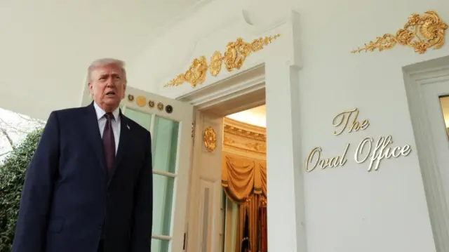 Trump outside the Oval Office