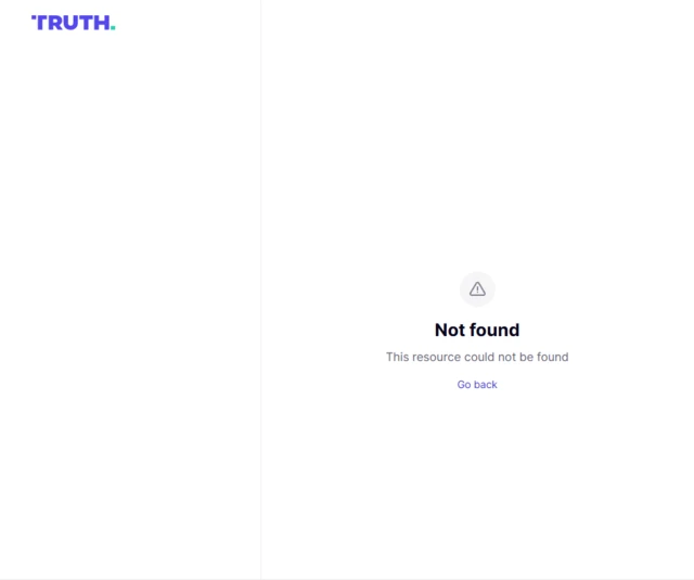 A webpage where the old post was which now reads: 'Not found. This resource could not be found. Go back.