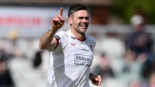 James Anderson celebrates a wicket