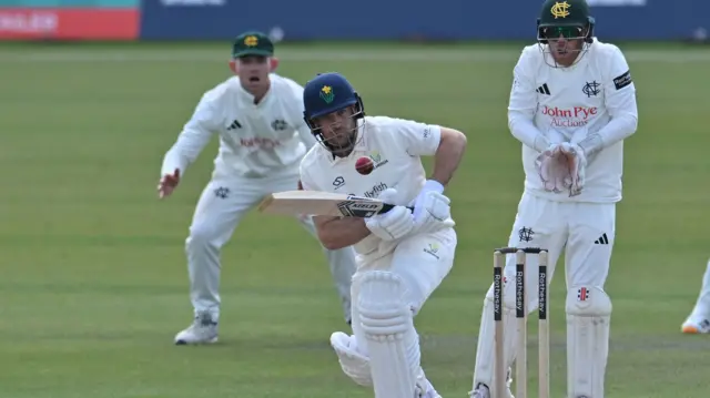 Sean Dickson of Glamorgan batting during the game against Notts on Monday