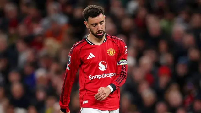 Bruno Fernandes looks dejected