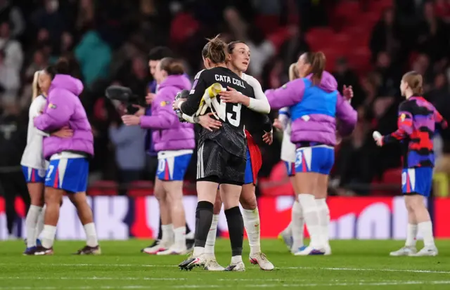 Coll and Bronze hug at full time