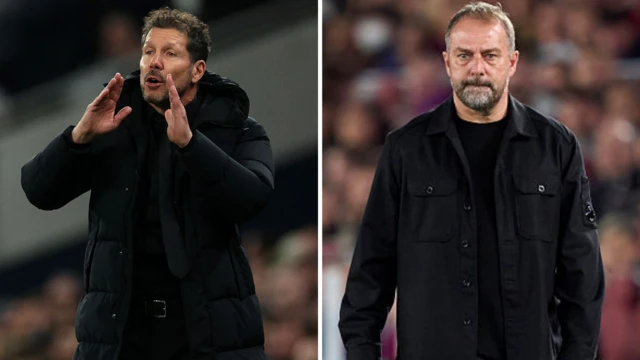 Diego Simeone and Hansi Flick on the touchline