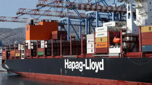 A Hapag-Lloyd container ship, pictured in 2024
