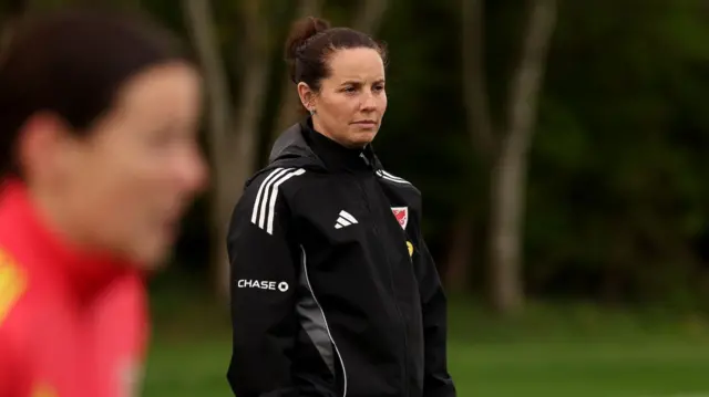 Rhian Wilkinson during Wales training