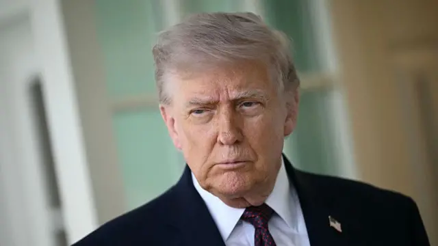 Trump pictured looking into distance