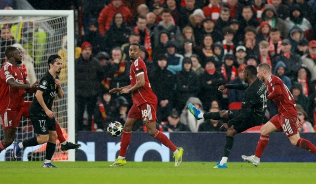 Paris St Germain's Ousmane Dembele scores