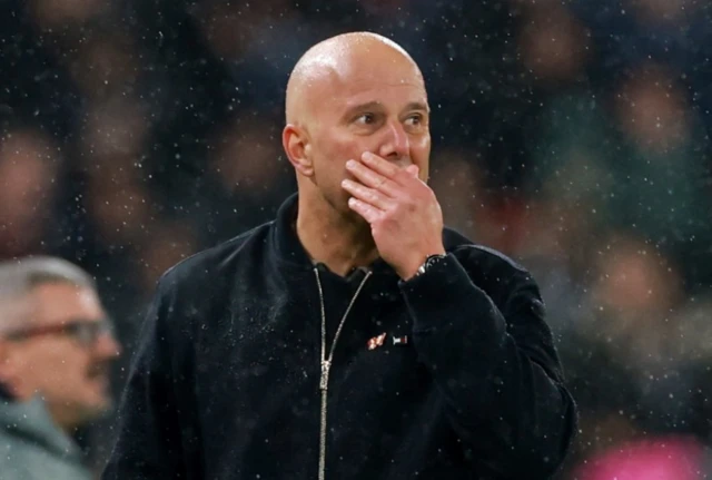 Liverpool manager Arne Slot reacts