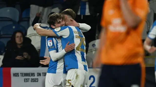 Ryan Ledson celebrates giving Huddersfield the lead against Cardiff