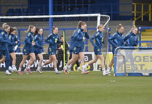 Northern Ireland pictured during training at Mourneview Park