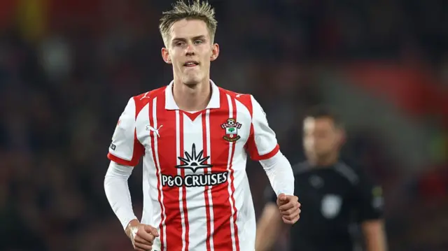 Southampton midfielder Cameron Bragg