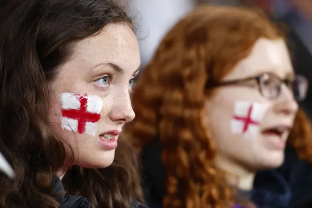 England fans watch on nervously
