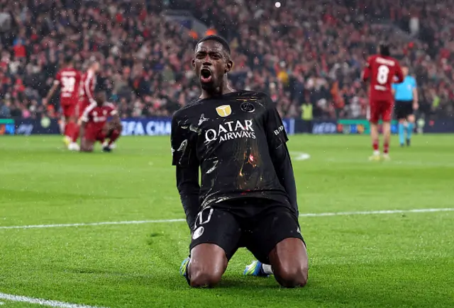 Ousmane Dembele of Paris Saint-Germain celebrates