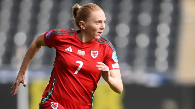 Ceri Holland in action for Wales