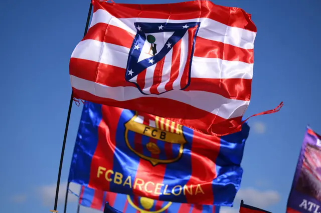 Atletico Madrid and Barcelona flag