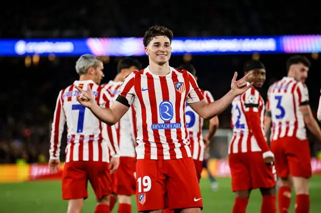 Julian Alvarez celebrating for Atletico Madrid