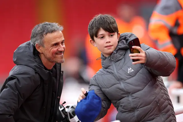 Luis Enrique, Head Coach of Paris Saint-Germain, takes a photo