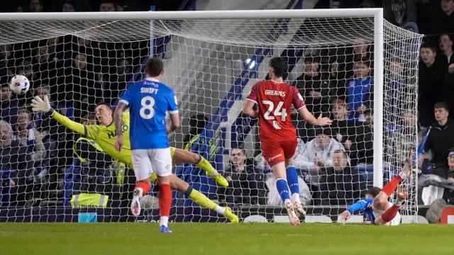 Portsmouth's Adrian Segecic heads wide