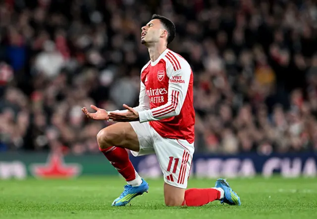 Gabriel Martinelli of Arsenal reacts