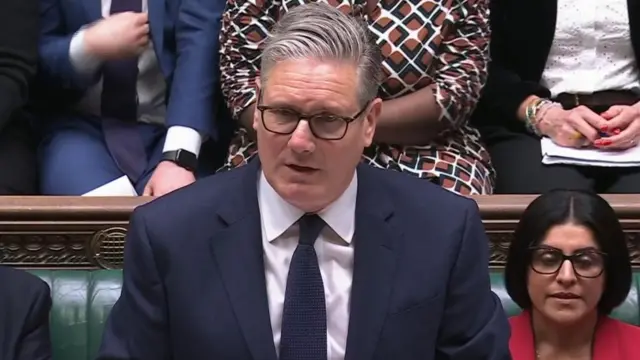 Prime Minister Sir Keir Starmer speaking during Prime Minister's Questions in the House of Common