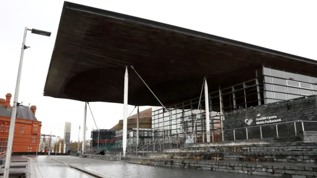 Outside of the Senedd