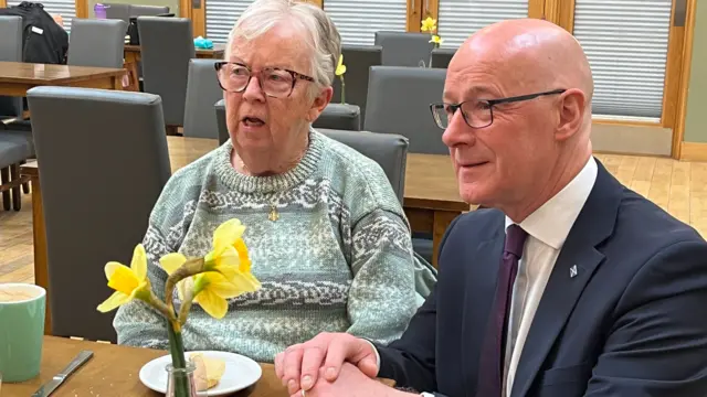 SNP leader John Swinney meeting people at Carrick Community Centre in Maybole