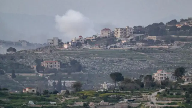 Smoke rises in Lebanon following an explosio