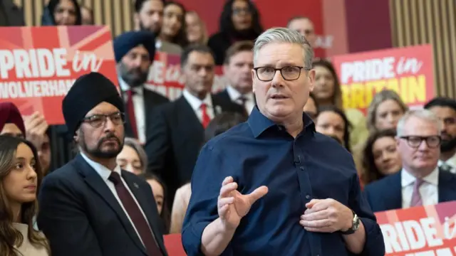 Keir Starmer speaking at Labour's local elections launch in England