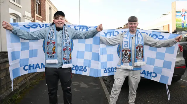 Coventry fans before their game at Blackburn Rovers