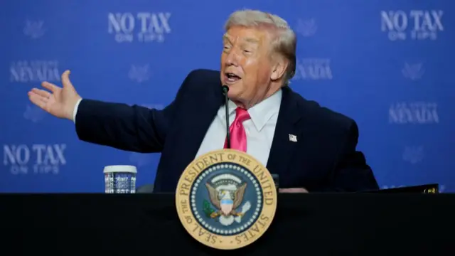 U.S. President Trump attends a roundtable focused on tax cuts in Las Vegas, NV