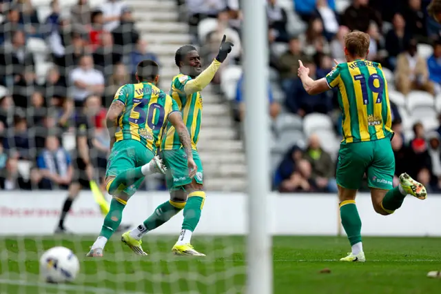 Josh Maja celebrates