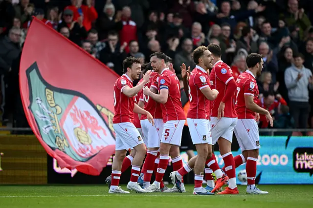 Wrexham players celebrate