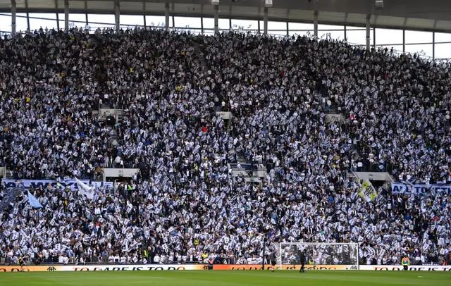 Tottenham Hotspur show support by waving flags