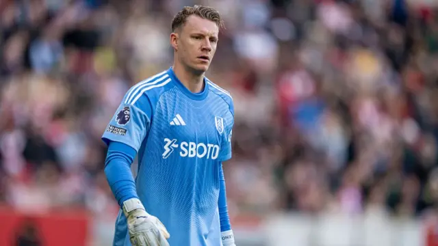 Bernd Leno of Fulham looks on