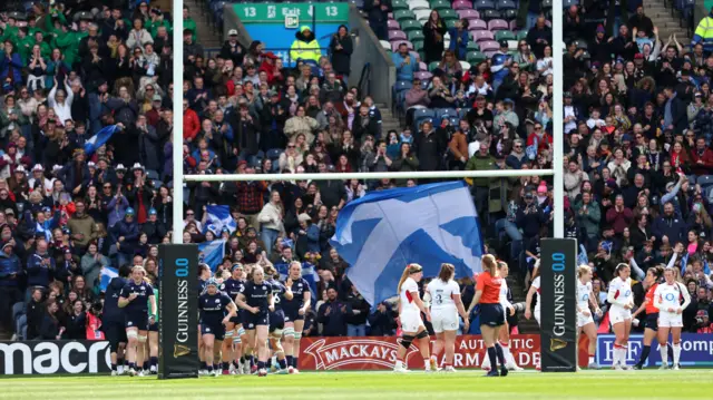 Scotland celebrate a try
