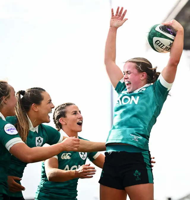 Robyn O'Connor celebrates