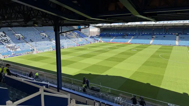 A general view of Fratton Park before kick off