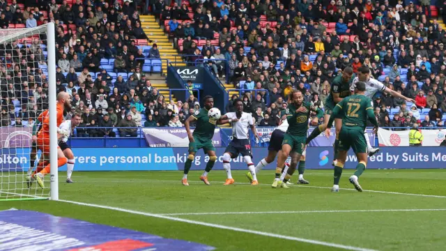 Eoin Toal scores for Bolton against Huddersfield