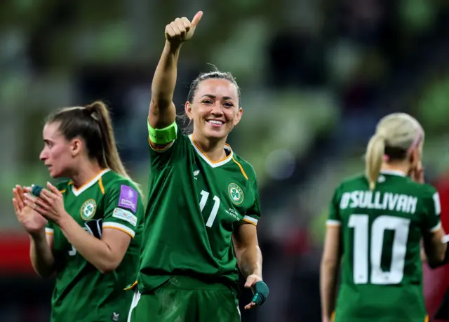 Katie McCabe celebrates