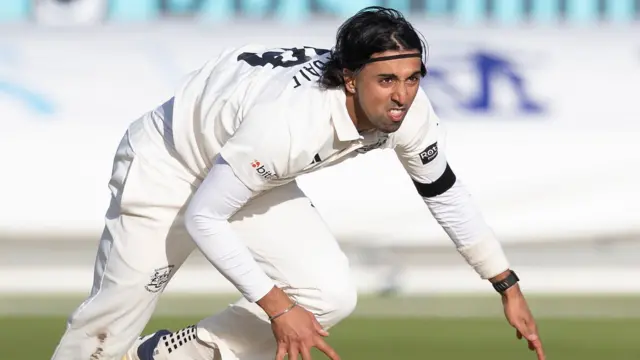 Ajeet Singh Dale bowling for Gloucestershire