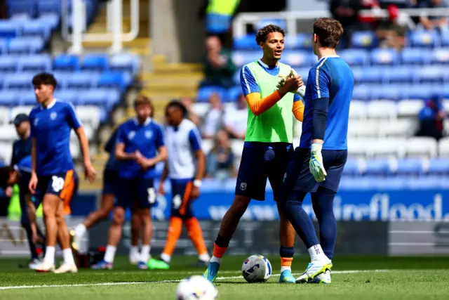 Cardiff players warm up