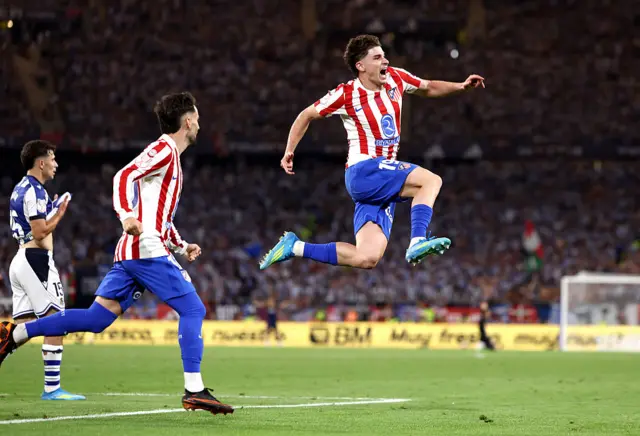 Julian Alvarez of Atletico de Madrid celebrates